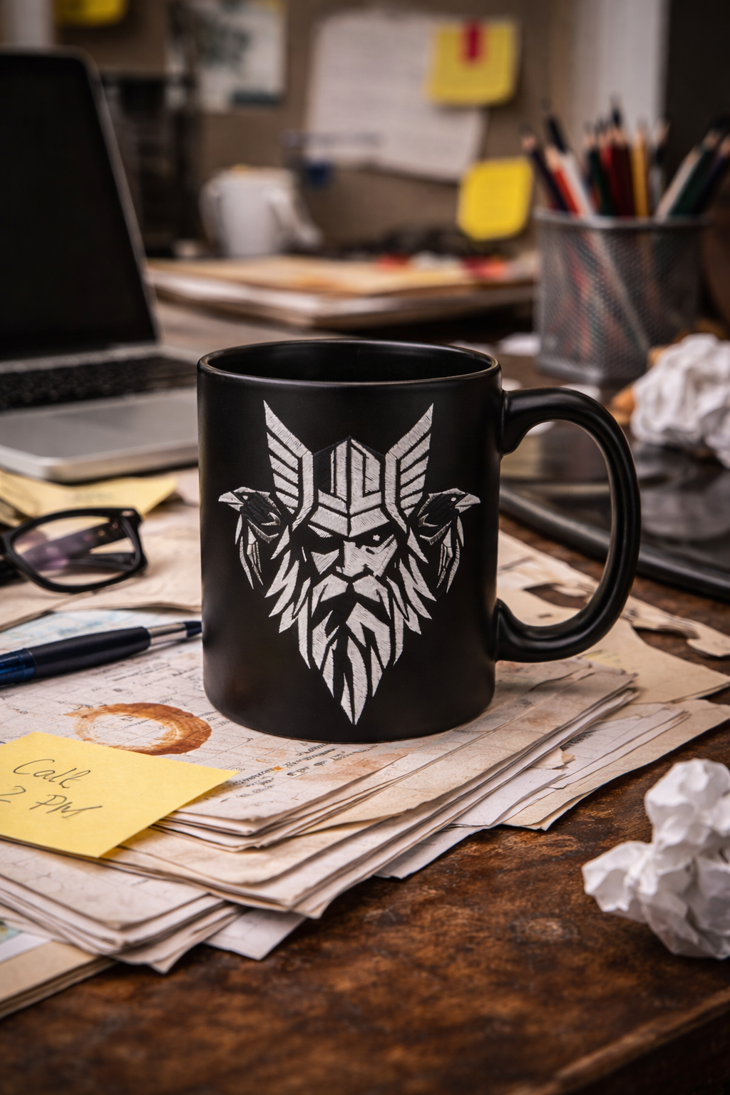 Norse Guardian Black Mug