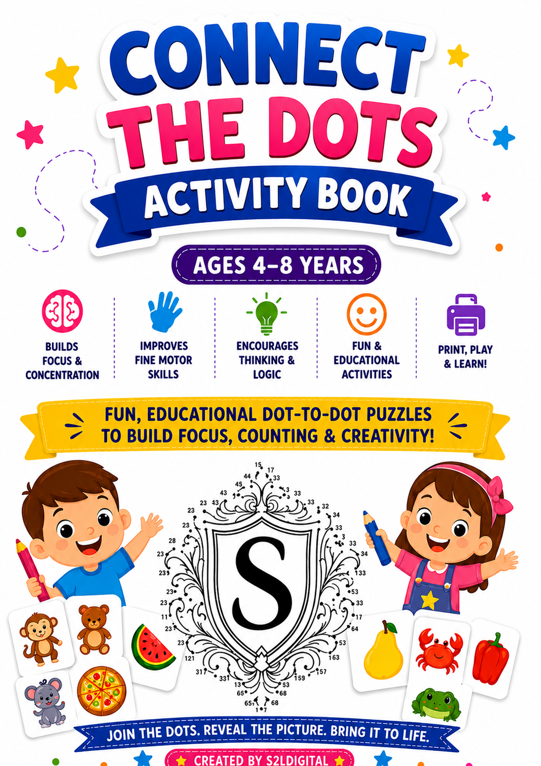 Children's Connect the Dots Activity Book (Ages 4–8) – Printable Download