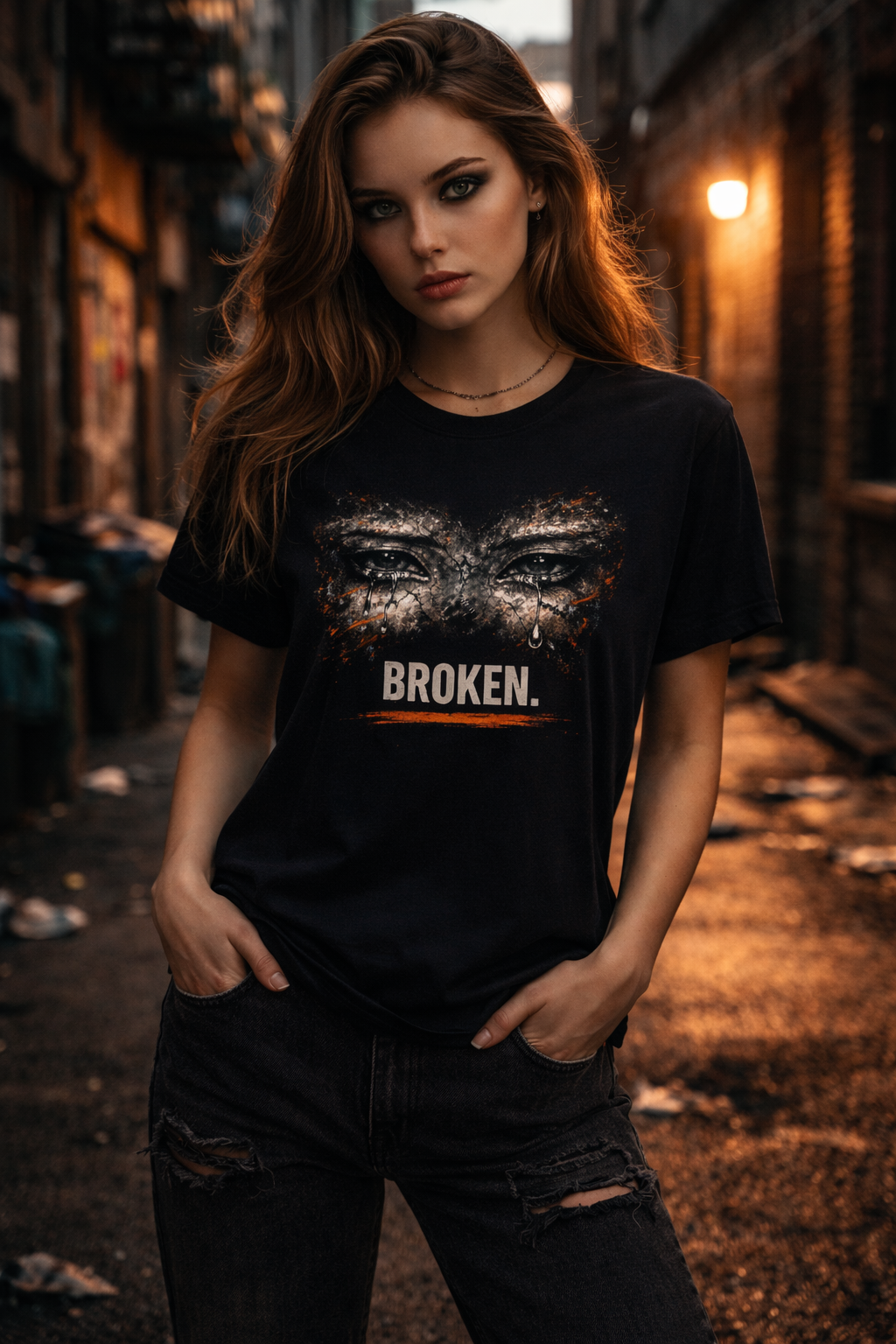 BROKEN. Graphic T-Shirt – Gritty Eye Design Statement Tee