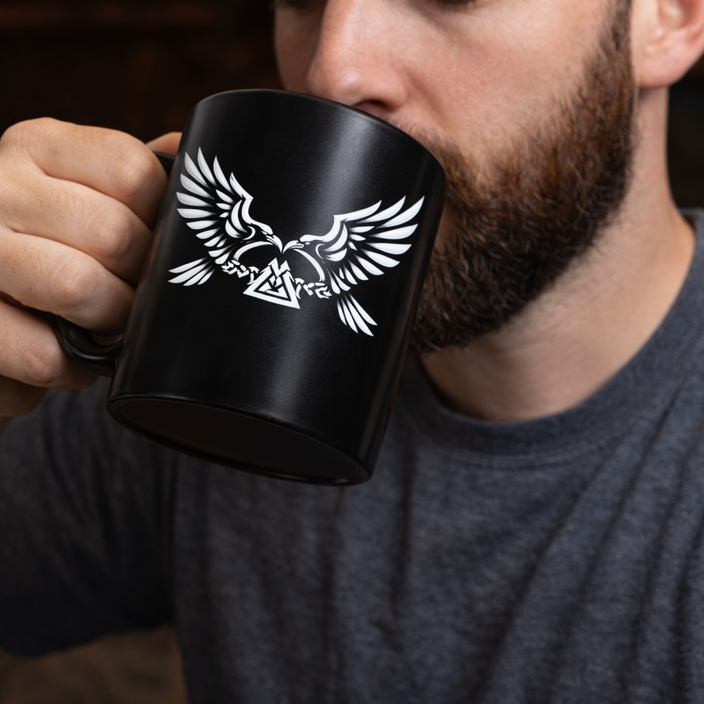 Raven Valknut Black Mug