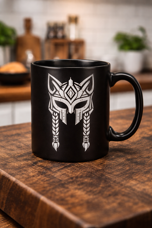 Valkyrie Helm Black Mug