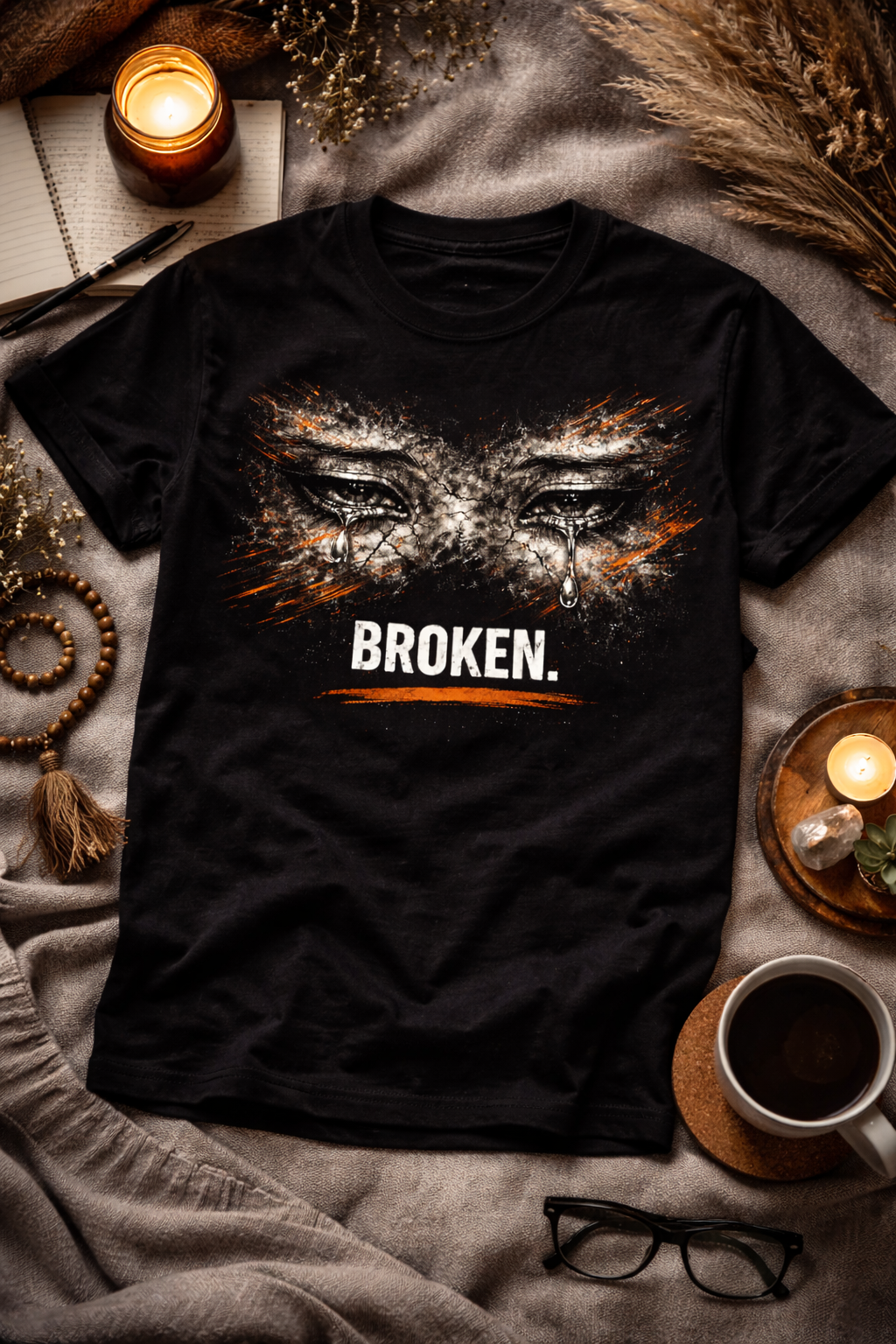 BROKEN. Graphic T-Shirt – Gritty Eye Design Statement Tee