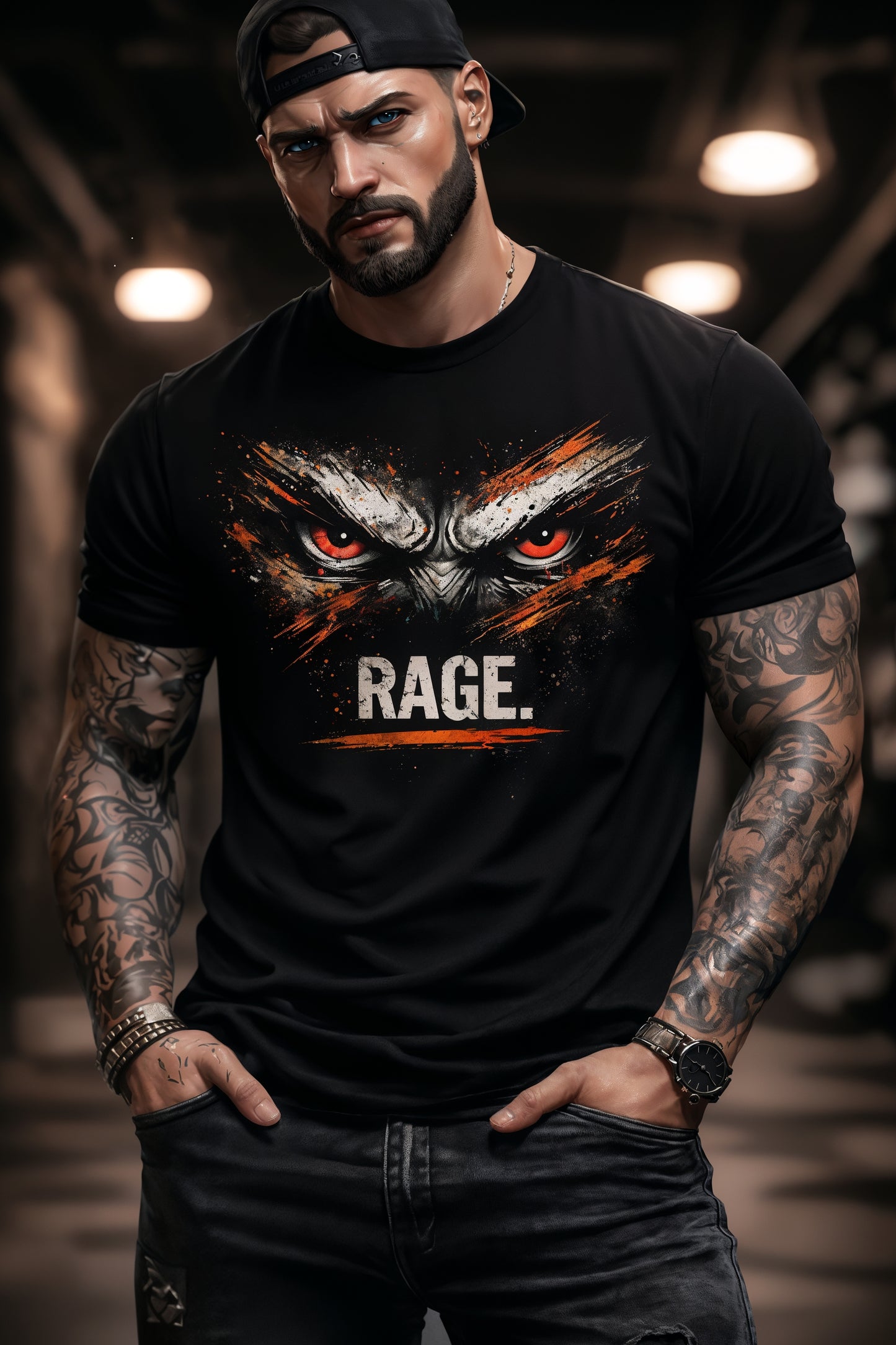 RAGE. Graphic T-Shirt – Bold Eye Design Streetwear