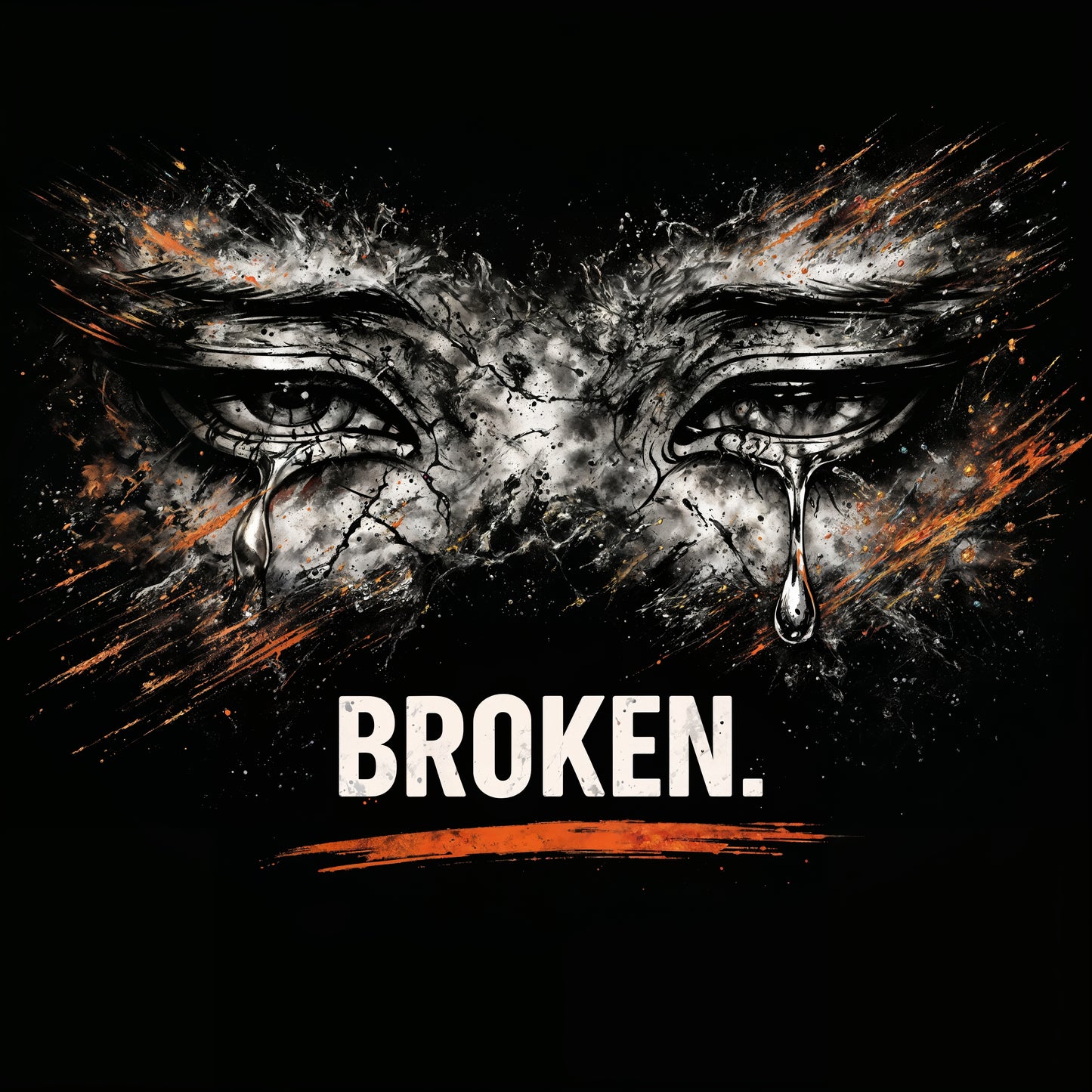BROKEN. Graphic T-Shirt – Gritty Eye Design Statement Tee