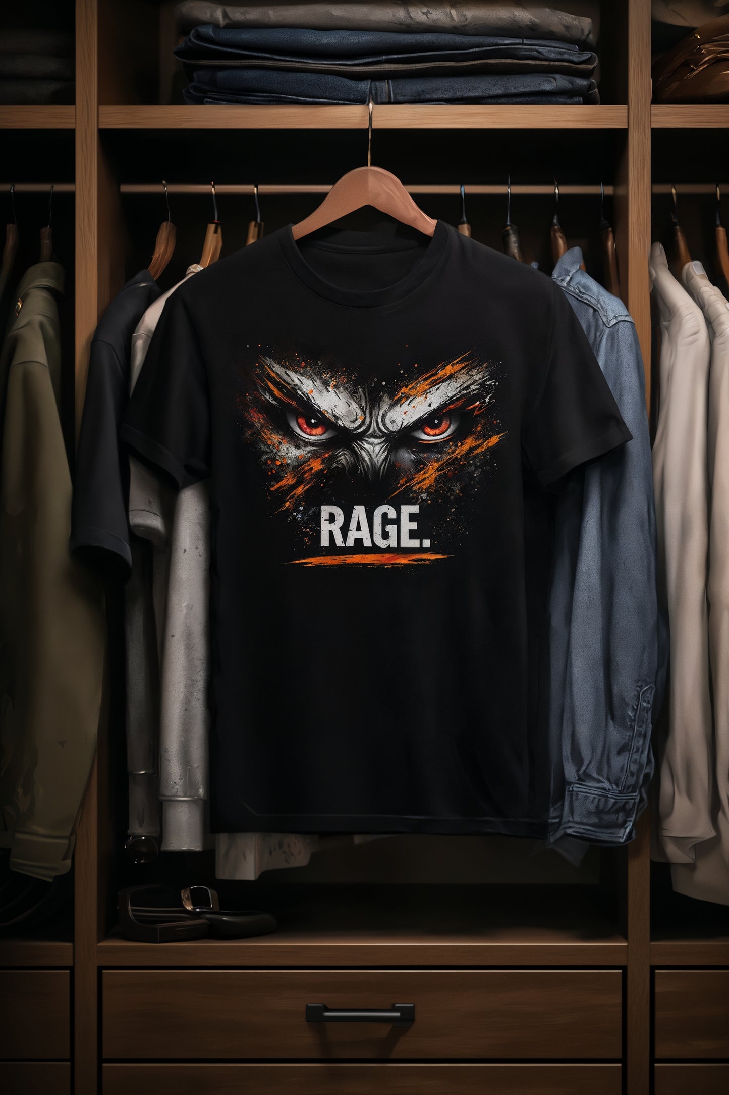 RAGE. Graphic T-Shirt – Bold Eye Design Streetwear